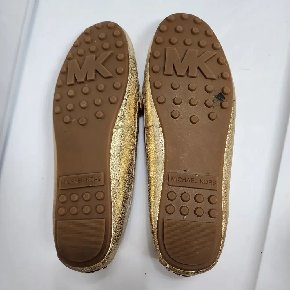 Michael Kors Size 9 Gold Shimmer Loafer Slippers Shoes